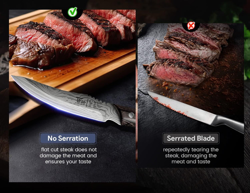 Juego De 4 Cuchillos Para Carne, 4.8 Pulgadas De Alto Carbon
