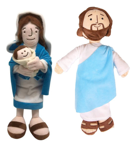 2pcs Religious Jesus Virgin Mary Peluche Muñeca Niños Regalo