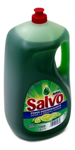 Jabon Liquido Lavatrastes Desengrasante Total Salvo 2.6 Lts.