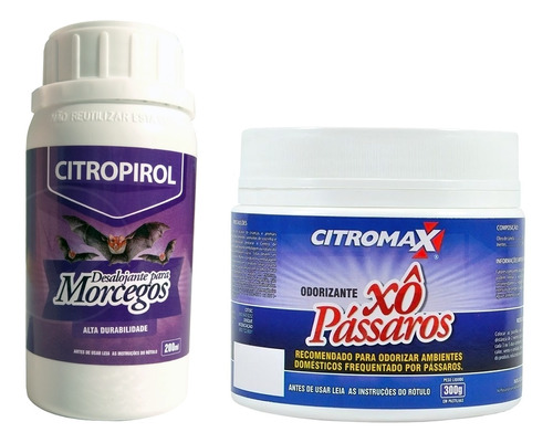 1 Xô Pássaros Pastilhas + Desalojante De Morcegos Citropirol