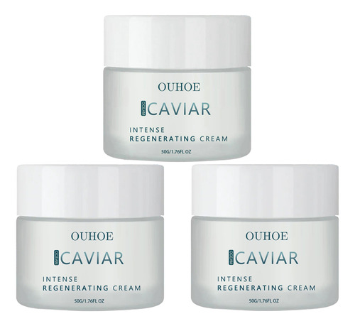 3×crema Facial Revitalizante Caviar Essence, Hidratante Reaf