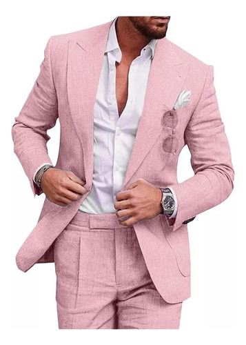Traje Grande De Lino Con 1 Botón, Juego De 2
