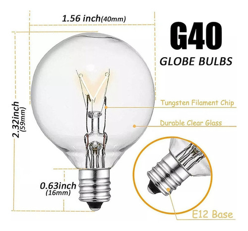 Guirnalda De Luces Para Exteriores, 15 Metros, 25+2 Lámparas