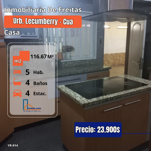 Casa En Venta En La Urbanizacion Lecumberry, Cua. Estado Miranda.