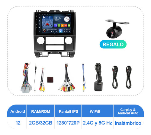 Para Estéreo Android 10 Carplay Ford Escape 2008-2011 Gps Bt