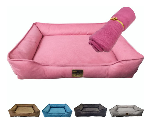 Cama Pet Confortável Suede Lavável Gg Com Mantinha Quentinha