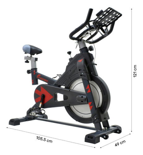 Bicicleta Fija Para Spinning Indoor Cardio 10kg Porta Termos Color Negro