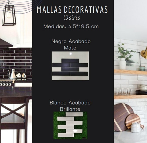 Disu Malla Mosaico Listelos Tablilla Osiris Black Mate 29x29