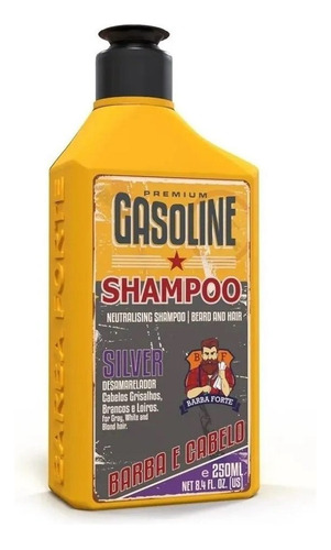 Shampoo Barba Forte Silver Gasoline Em Garrafa De 250ml