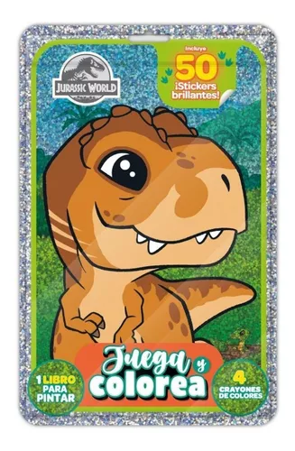 Colorea Jurassic World Libro Pintar +4 Crayones + Stickers