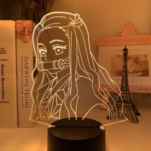 Kimetsu No Yaiba Nezuko Kamado Figura Led Luz De Noche