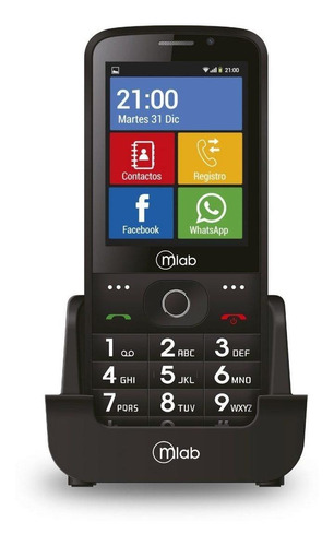 Mlab SOS Smart Senior Phone Dual SIM 4 GB negro 512 MB RAM