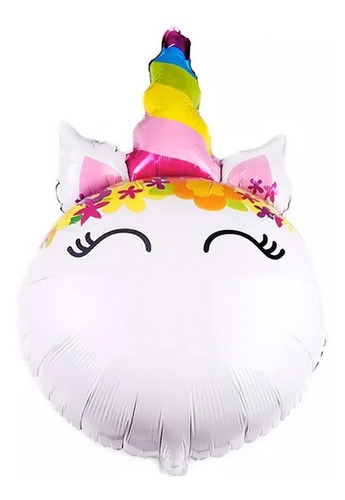 Globo Metálico Unicornio Kawaii Cotillón Activarte