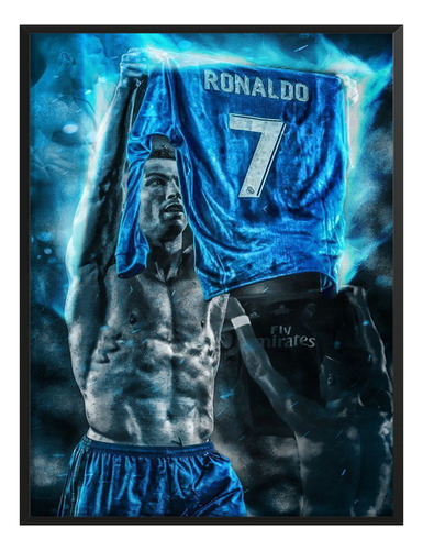 Cuadro Cristiano Ronaldo Real Madrid Azul Cuarto C/ Marco