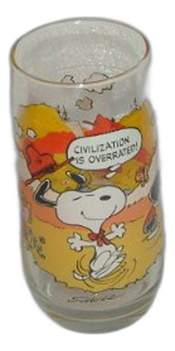 Camp Snoopy 1971collection Glass. Civilization Over Rated.