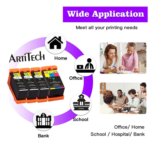 Artitech - Cartuchos De Tinta Compatibles Para Dell Serie 21