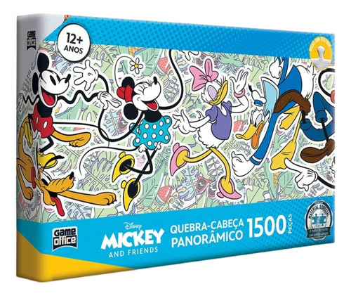 Quebra-cabeça Panorâmico 1500 Peças Turma Do Mickey