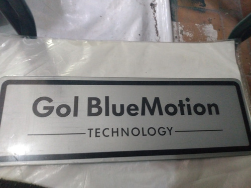 Placa Decorativa Gol Bluemontion Technology | Preto E Cinza 