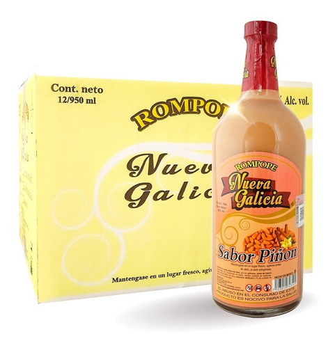 Caja Rompope Nueva Galicia Piñon 950ml C/u