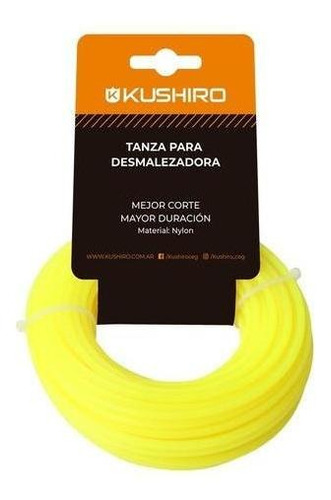 Tanza Bordeadora Redonda 2 Mm Rollo 15 Metros Kushiro Color Amarillo