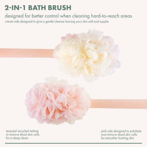 Cepillo De Baño Ecotools Ecopouf 2 En 1 Con Mango Largo