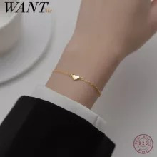 Wantme-pulsera De Plata Esterlina 925 Para Mujer, Cadena De