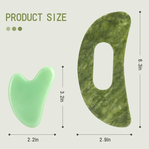 Juego De Herramientas Gua Sha De Piedra De Jade