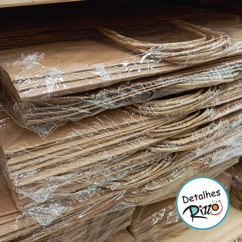 Sacola Papel 500 Un 26x23,5x17 Kraft Com Fundo Largo Cromus