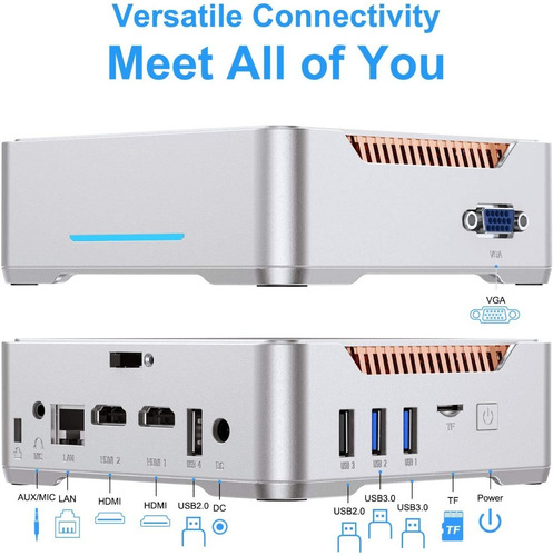 Mini Pc Terryza Intel N3350 8gb Ram/128 Gb Ssd Bt Win10 Wifi