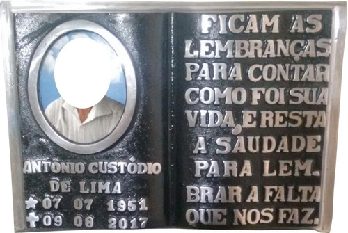 Placa Para Tumulo Modelo Bíblia Com Foto Promoção