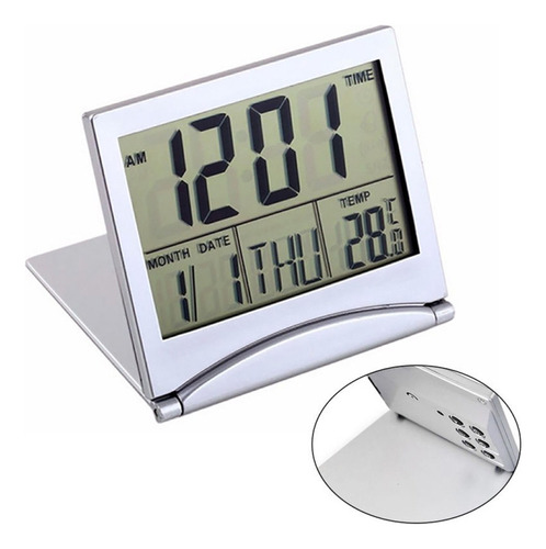 Sbd Reloj Despertador Digital Plegable Con Pantalla Lcd