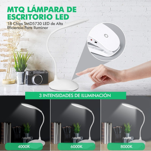 Lámpara Led Ajustable Para Lectura O Escritorio