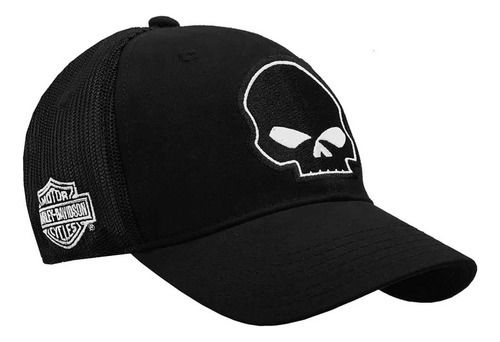 Harley-davidson Willie G Skull Black Baseball Cap Stretch