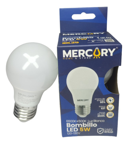 Bombillos Led 5w Pack X5 Luz Blanca 6500k Rosca E27  Mercury