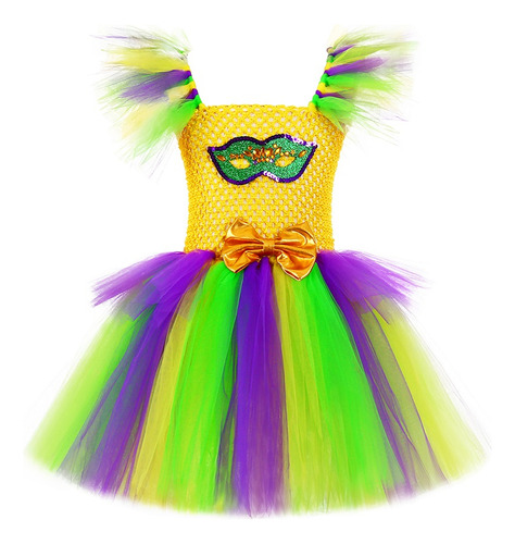 Vestido Tutú De Baile De Mardi Gras Para Niñas Sparkling Car