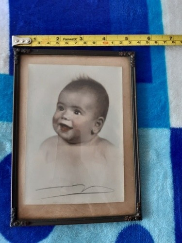 Antiguo Porta Retrato Bebe