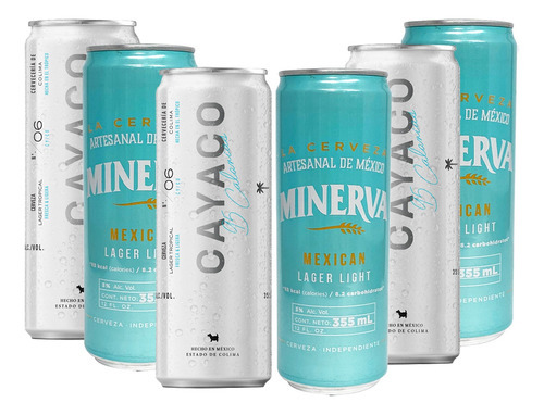 Six Pack Minerva Lager Light Y Cayaco Lager Tropical Lata