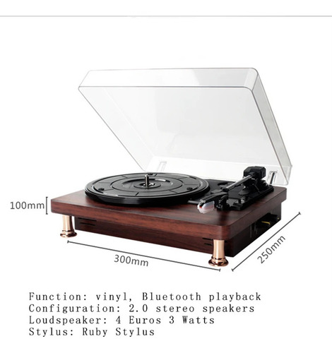 Reproductor De Cd Compatible Con Bluetooth Y Vinilo