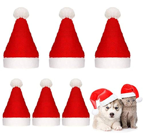 Beiabang 10 Pcs Perro Gato Mascota Sombrero De Santa Navidad