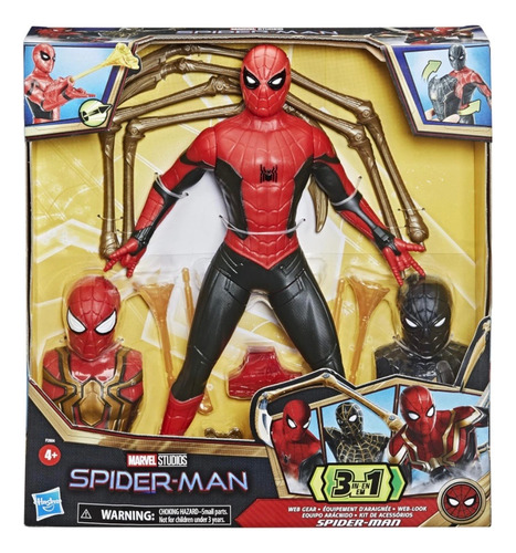 Muñeco Spiderman 3 En 1 Marvel Accesorios Y Sonidos 33 Cm