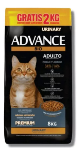Alimento Advance Bio Urinary Para Gatos 8 Kg 