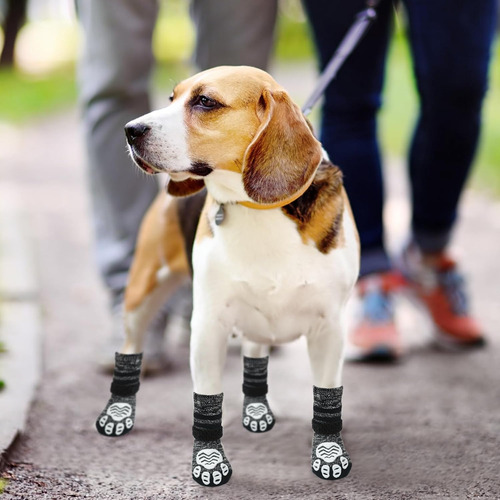 Calcetines Antideslizantes Para Perros Pupteck, Negro, X-l