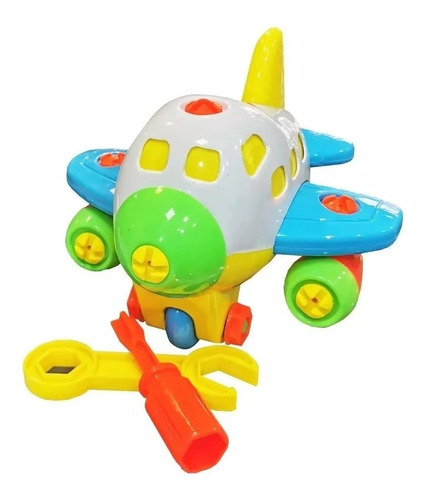 Imagen 1 de 7 de Avion Infantil Desarmable Encastre Herramientas Niño Bebe