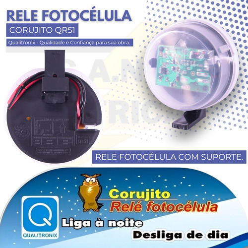 Kit 02 Rele Fotocelula Sensor Corujito Qr51 C/suporte