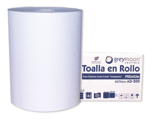 Toalla En Rollo Auto-corte Compacto Premium -6 Pzas Greymoon