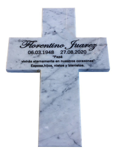 Imagen 6 de 8 de Cruz De Marmol Grabada Para Cementerio, 25x18cm.
