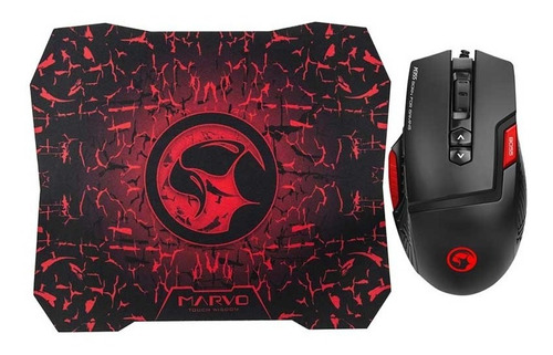 Combo Marvo Gamer Mouse + Pad M355 + G1 7200 Dpi 9 Botones