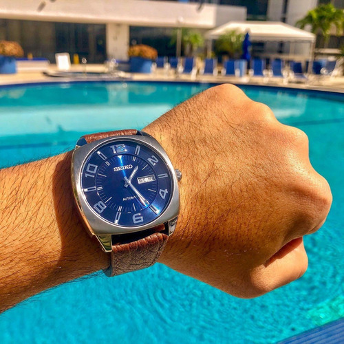 Relógio Seiko Recraft Automatico Azul Snkn37 Usado Perfeito.