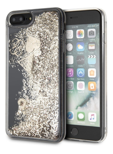 Funda Case Tpu Guess Glitter Dorado Para iPhone 6,7,8 Plus 