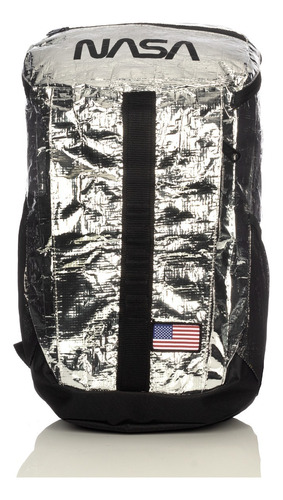 Mochila Nasa Astronauta Especialista Original Oficial Nueva Color Plateado Diseño de la tela Tela Metalizada